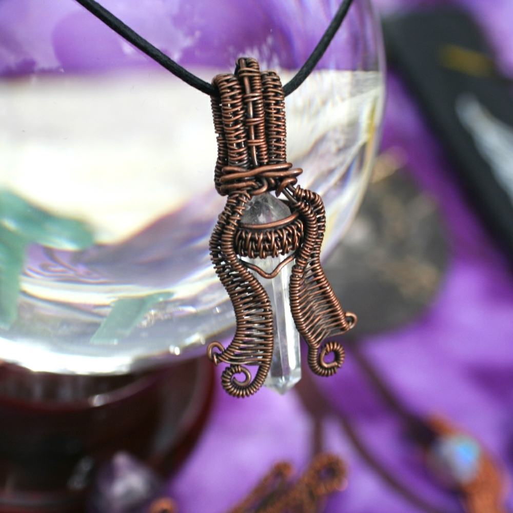 SOLD ♥♥OOAK Crystal Point Wire Wrapped Pendant in Copper